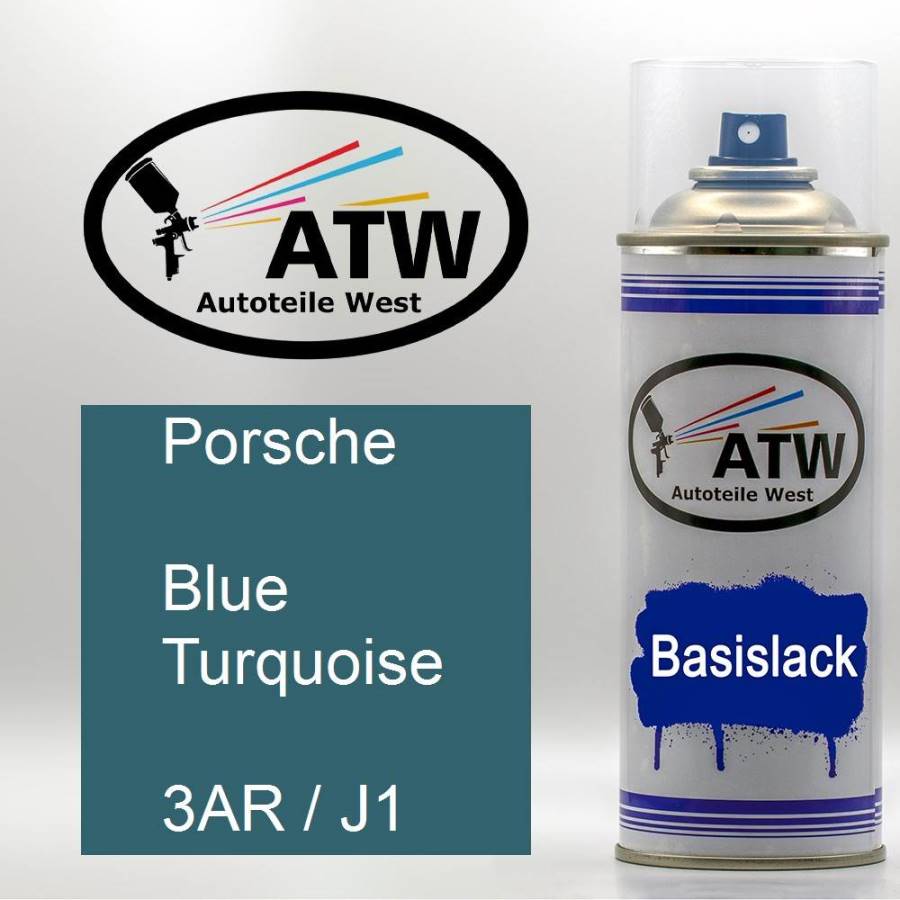 Porsche, Blue Turquoise, 3AR / J1: 400ml Sprühdose, von ATW Autoteile West.